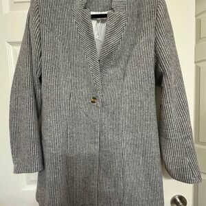 Gray & White Herringbone Blazer Size L
